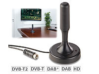 auvisio Aktive DVB-T/T2-Zimmerantenne, +30 dB, LTE-Filter, 13 cm, schwarz