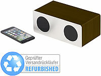 auvisio Stereo-Lautsprecher, Bluetooth, Holzgehäuse, Versandrückläufer