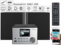 auvisio Micro-Stereoanlage mit Webradio, DAB+, FM, CD, Bluetooth, USB, 60 Watt