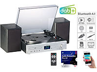 auvisio Plattenspieler/Digitalisierer, DAB+, CD, Bluetooth, MC, USB, MP3, 80 W; USB-Kassettenrecorder USB-Kassettenrecorder 