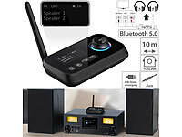 auvisio 2in1-Audio-Sender und -Empfänger mit Bluetooth 5, TOSLINK, LED-Display; Mobiler Stereo-Lautsprecher mit Bluetooth Mobiler Stereo-Lautsprecher mit Bluetooth Mobiler Stereo-Lautsprecher mit Bluetooth Mobiler Stereo-Lautsprecher mit Bluetooth 