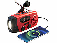 auvisio Radio, Radio mit Kurbel, Kurbelradio Powerbank; Wasserdichte Sport-MP3-Player Wasserdichte Sport-MP3-Player Wasserdichte Sport-MP3-Player