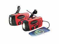 auvisio Kurbelradio Powerbanks, Dynamo Notfallradio; Wasserdichte Sport-MP3-Player Wasserdichte Sport-MP3-Player Wasserdichte Sport-MP3-Player