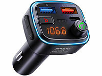 auvisio Freisprech-Auto-Adapter, Freisprech-Kfz-Adapter Wireless; FM-Transmitter mit Blutooth Freisprecher FM-Transmitter mit Blutooth Freisprecher FM-Transmitter mit Blutooth Freisprecher