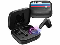 auvisio Wireless-Kopfhörer, Kopfhörer mit Mikrofon Bluetooth; Kabelloses In-Ear-Stereo-Headsets mit Bluetooth und Lade-Etuis Kabelloses In-Ear-Stereo-Headsets mit Bluetooth und Lade-Etuis Kabelloses In-Ear-Stereo-Headsets mit Bluetooth und Lade-Etuis 