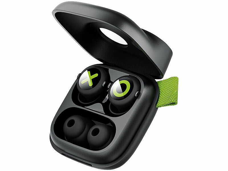 ; Kabellose In-Ear-Kopfhörer mit Noise Cancelling und Touch-Farbdisplay-Ladecases 
